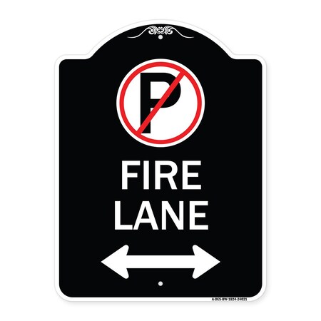 Signmission Fire Lane Heavy-Gauge Aluminum Architectural Sign, 24" x 18", BW-1824-24021 A-DES-BW-1824-24021